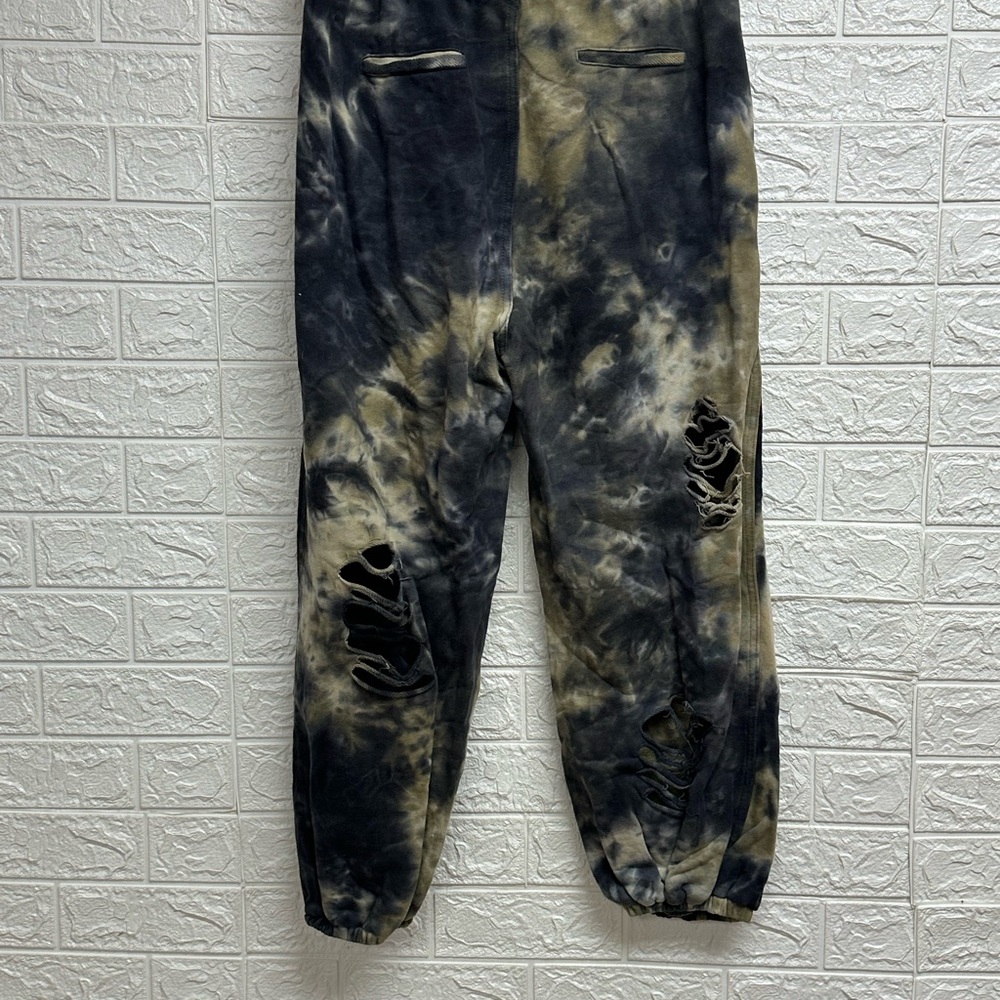 POL distressed sweatpants green tie dye size large - Picture 4 of 7